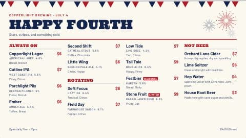 Fourth of July theme
